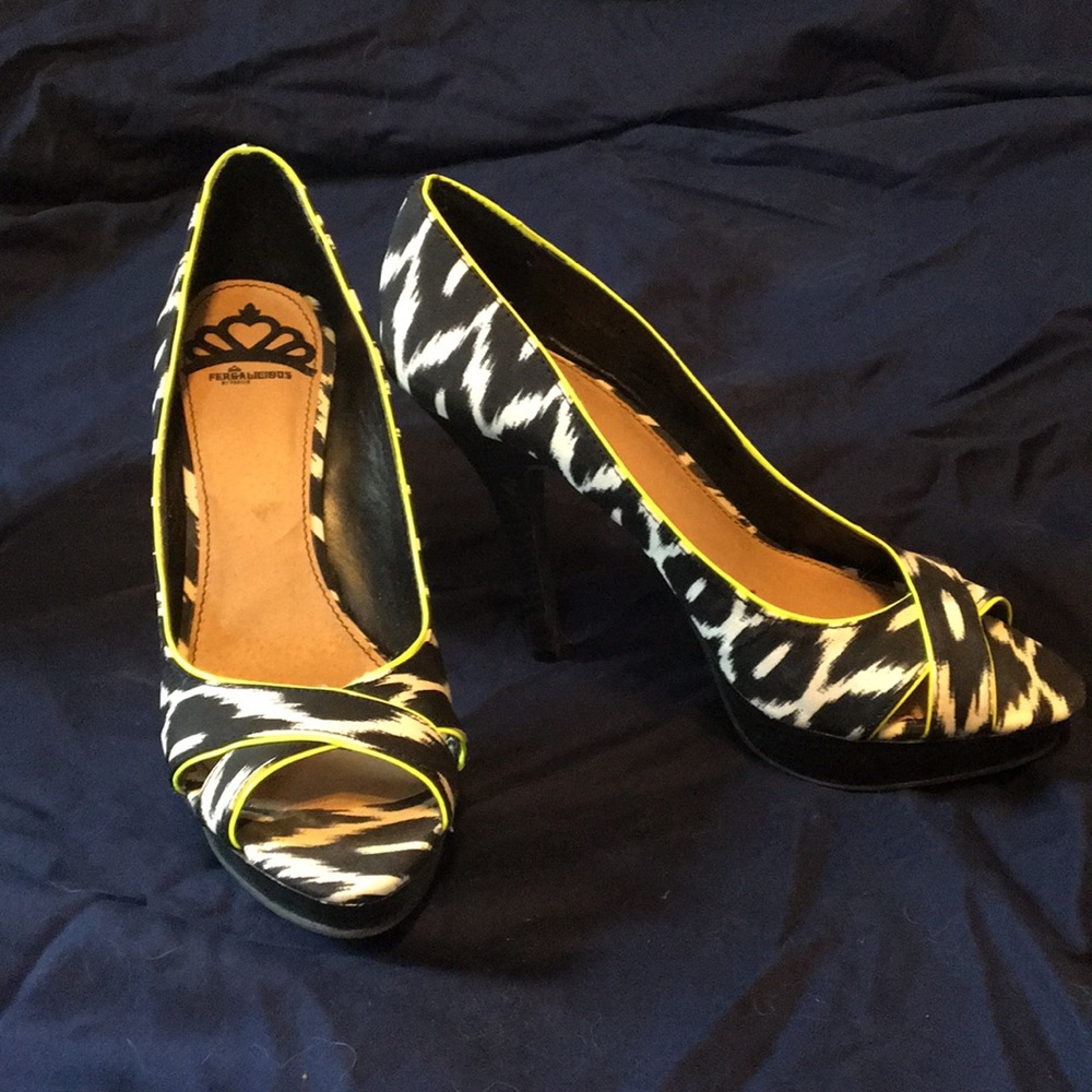 5” Fergalicious Peep toe heels